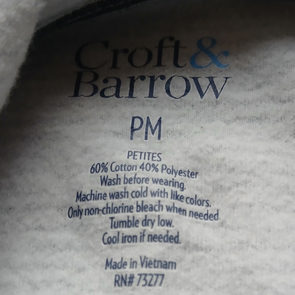Croft & Barrow Women's Gray Textured Top Size Medium Petite - Picture 2 of 6